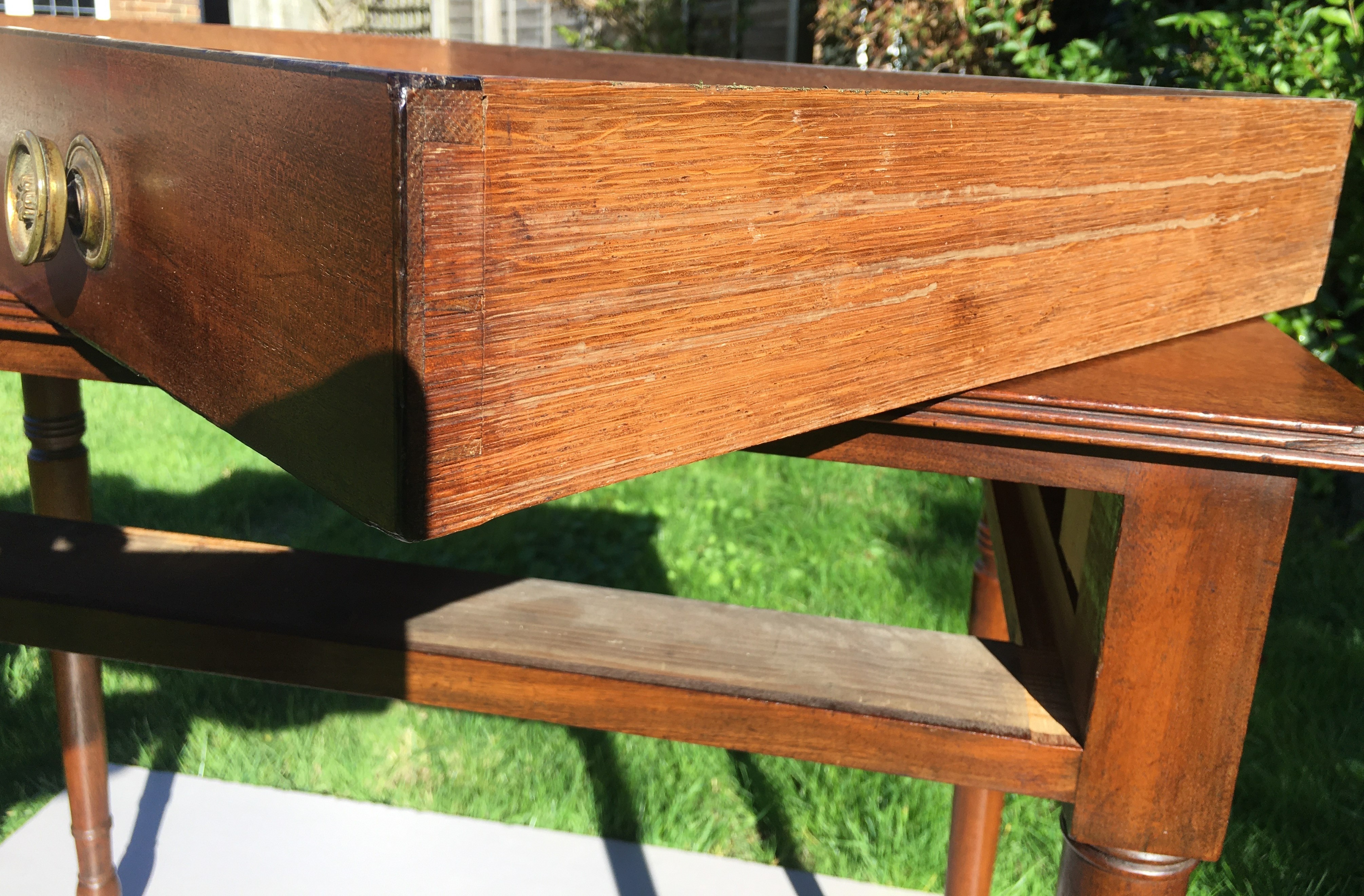 A Regency mahogany side table, width 84cm, depth 53cm, height 76cm